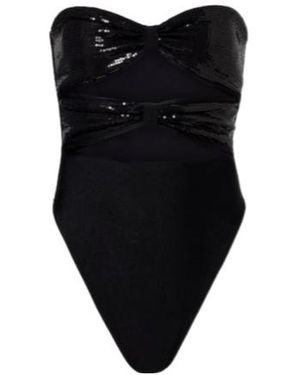 Adriana Degreas Cutout Sequined Swimsuit - Black