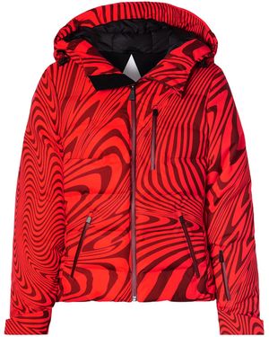 Aztech Mountain Minnie Nuke Hooded Printed Quilted Down Ski Jacket - Red