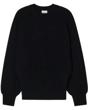 Closed Long-Sleeve Crew-Neck Jumper - Black