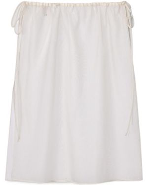 DUNST Drawstring Midi Skirt - White
