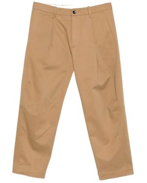 Nine:inthe:morning Pleated Straight-Leg Trousers - Natural