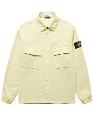 Stone Island Logo Long-Sleeved Shirt - Natural
