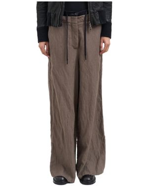 Masnada Drawstring Casual Pants - Brown