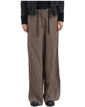 Masnada Drawstring Casual Pants - Brown