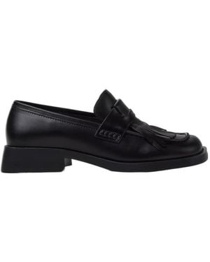 Camper Leather Moccasins For - Black