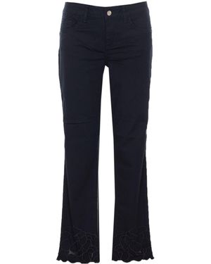 Liu Jo Floral Embroidered Skinny Trousers - Blue