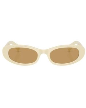 Miu Miu Eyewear Oval Frame Sunglasses - Natural