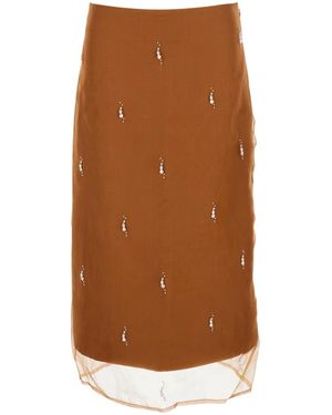Rohe Embellished Skirt - Brown