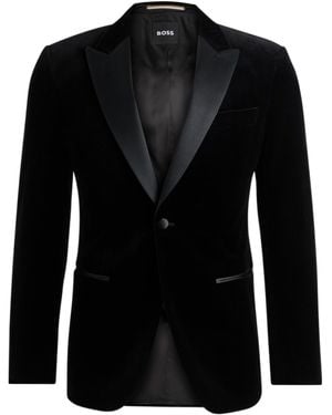 BOSS Hutson Velvet Tuxedo Jacket - Black