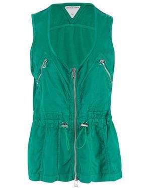 Bottega Veneta Sleeveless Satin Top - Green