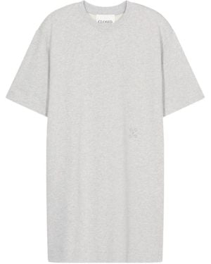 Closed Short-Sleeve Mini Dress - White