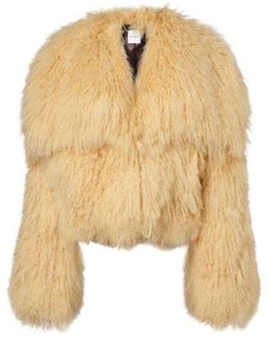 The Attico Cropped Shearling Jacket - Natural