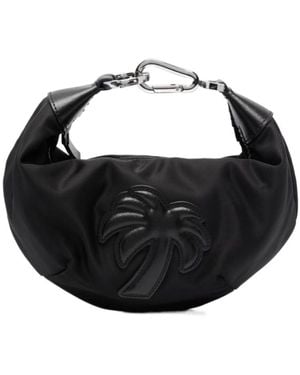 Palm Angels Big Palm Zipped Hobo Bag - Black