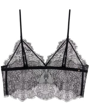 Anine Bing Lace Scallop Hem Bralette - Grey