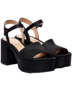 Gianvito Rossi Satin Platform Sandals - Black