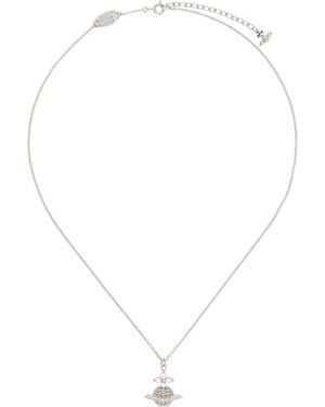 Vivienne Westwood Tiziana Long Embellished Necklace - White