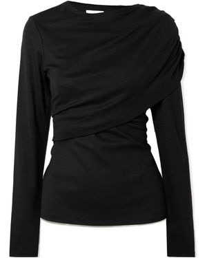 Isabel Marant Asna Draped Wool Knit Sweater - Black