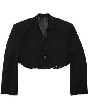 Balenciaga Cut-Out Single-Breasted Blazer - Black