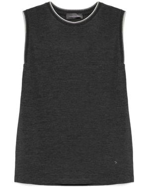 Lorena Antoniazzi Contrast-Trim Tank Top - Black