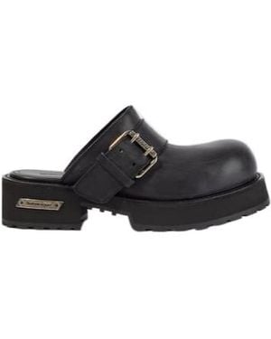 Balenciaga Venom Leather Mules - Black