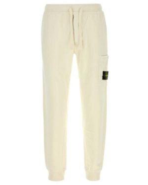 Stone Island Elastic-Waist Athletic Pants - Natural