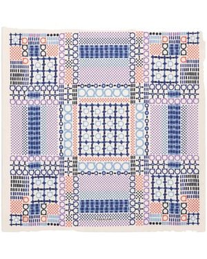 Ferragamo Ferragamo Graphic Printed Satin Scarf - Blue