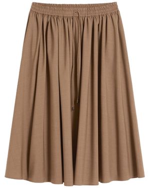 Max Mara Pleated Midi Skirt - Brown