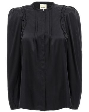 Isabel Marant Round Collar And Long-Sleeved Shirt - Black