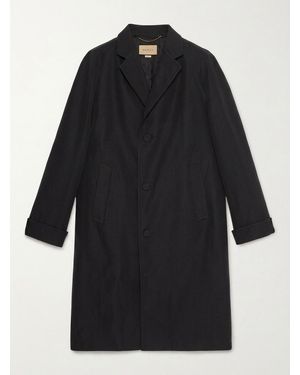 Gucci Long Sleeved Single Breasted Poplin Coat - Black
