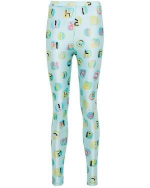 Alessandra Rich Printed Leggings - Blue