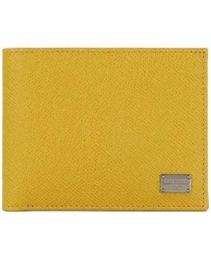 Dolce & Gabbana Logo Details Wallet - Yellow