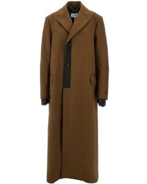 MM6 by Maison Margiela Twill Coat - Brown