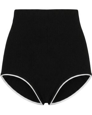 Jacquemus Solid-Colored Knit Hot Trousers - Black