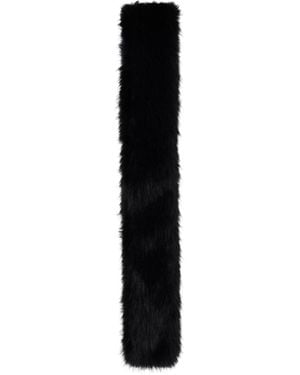 Simone Rocha Slim Faux Fur Scarf - Black