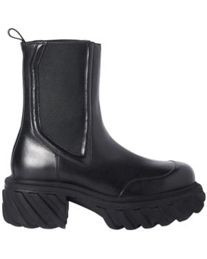 Off-White c/o Virgil Abloh Tractor Motor Leather Boots - Black