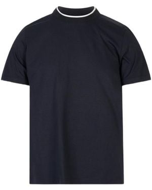 Peserico Contrast-Trim T-Shirt - Blue