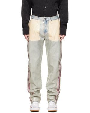 DIESEL Contrast Panel Straight-Leg Jeans - Black