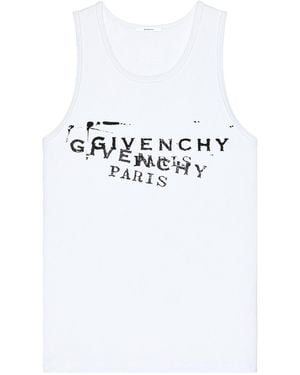 Givenchy Logo Stamp Printed Tank Top - White