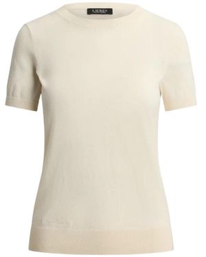 Ralph Lauren Lauren Short-Sleeve Knitted Top - Natural