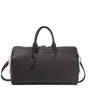 Brioni Leather Duffel Bag - Black