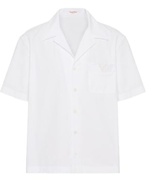 Valentino Logo Plaque Short-Sleeved Shirt - White