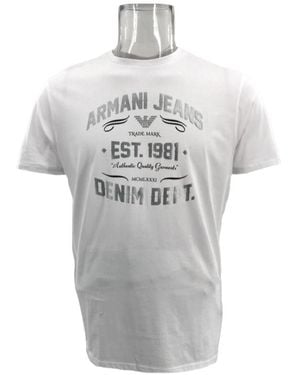 Armani Jeans Round Collar Logo T-Shirt - Grey