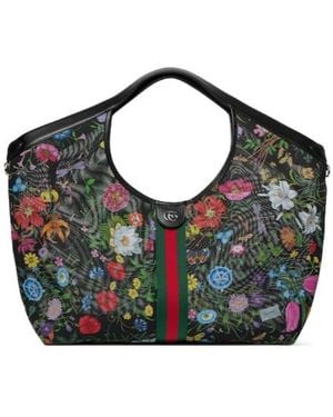 Gucci Giglio Flora Large Tote Bag - Green