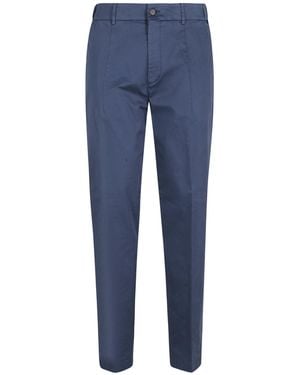 Eleventy Pleated Straight-Leg Trousers - Blue