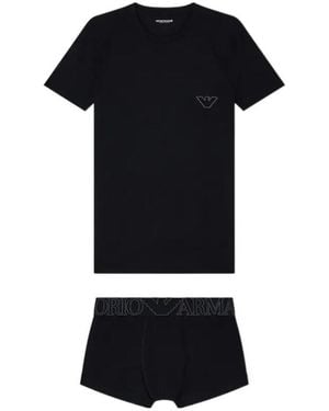Emporio Armani Pure Cotton Pyjama Set - Black