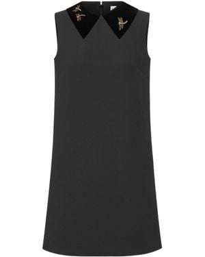 Dior A-Line Embroidered Dress - Black