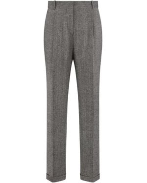 Dior Christian Pleat Detailed Straight Leg Trousers - Grey