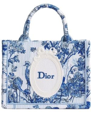Dior Iviera Mini Book Tote With Strap - Blue