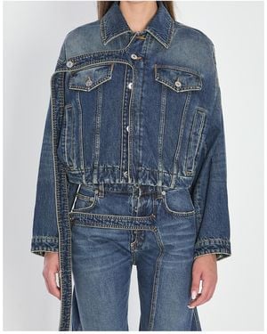 Jean Paul Gaultier Strap Denim Jacket - Blue