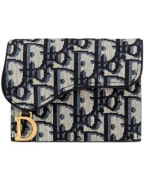 Dior Saddle Jasmine Gusset Card Holder - Black